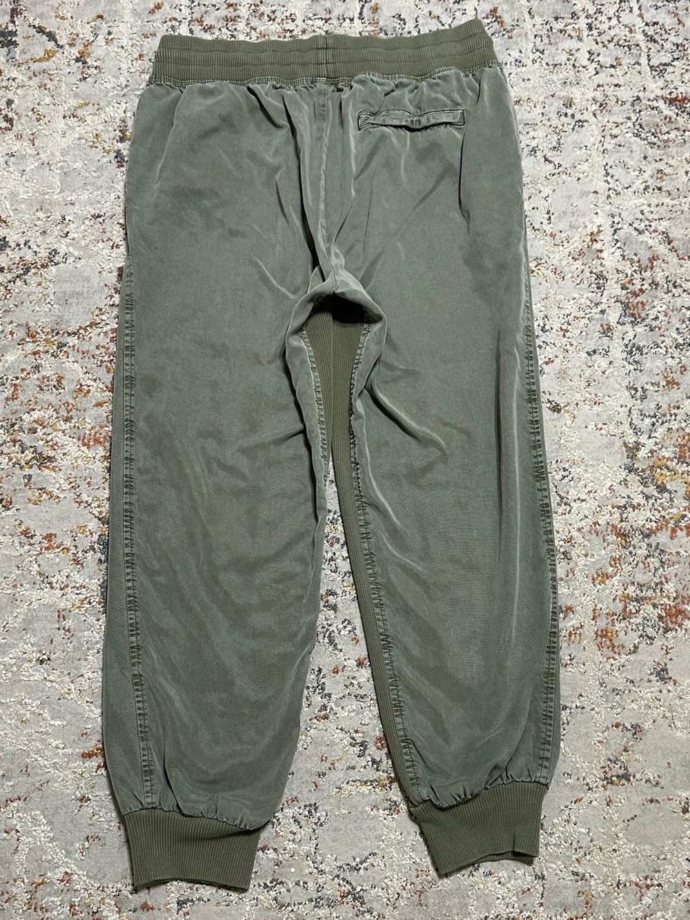 Aerie Ribbed Woven Jogger Track Pants Olive Green Lyocell size Medium - Picture 3 of 11